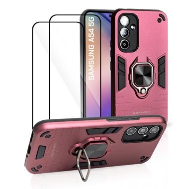 Husa Samsung Galaxy A54 5G antisoc Bermek cu 2 folii de protectie, visiniu 1