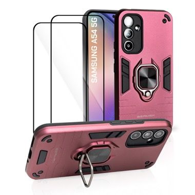 Husa Samsung Galaxy A54 5G antisoc Bermek cu 2 folii de protectie, visiniu 7