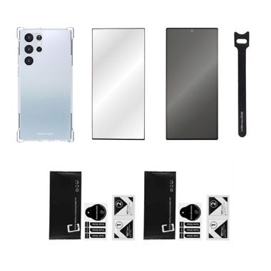 Husa Samsung Galaxy S22 Ultra antisoc Bermek cu folie sticla si folie privacy, TPU transparent 6