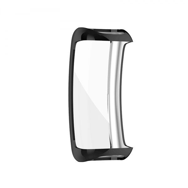 Husa tip rama cu ecran din silicon electroplacat pentru Fitbit Luxe, negru 3