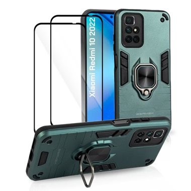 Husa Xiaomi Redmi 10 2022 antisoc Bermek cu 2 folii de protectie, verde 6