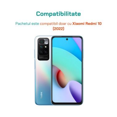 Husa Xiaomi Redmi 10 (2022) antisoc cu folie sticla si folie privacy, Bermek 5