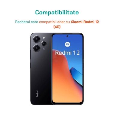 Husa Xiaomi Redmi 12 antisoc cu folie sticla si folie privacy, Bermek 5