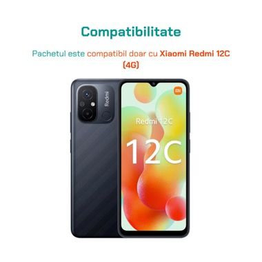 Husa Xiaomi Redmi 12C antisoc cu folie sticla si folie privacy, Bermek 5