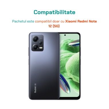 Husa Xiaomi Redmi Note 12 5G antisoc cu folie sticla si folie privacy, Bermek 5