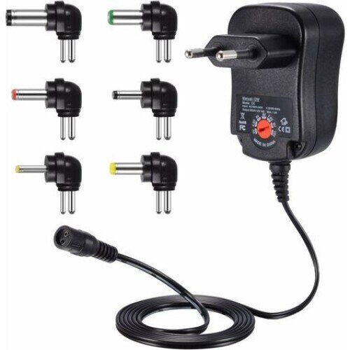 Incarcator universal AC/DC 12W cu 6 conectori, tensiune reglabila 3-12V, 1.2A, negru 2
