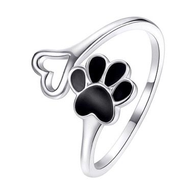 Inel din argint 925 Krassus Love My Pet, reglabil, model catel 4