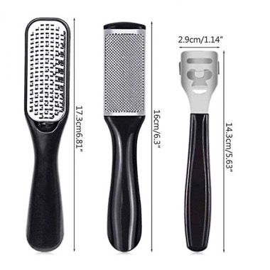 Kit 21 in 1 pentru pedichiura din inox, cu pile si distantiere, negru 5