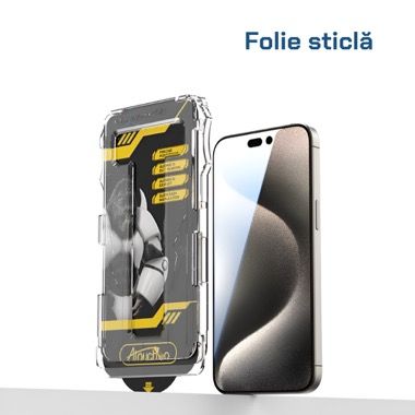 Kit 6 in 1 husa iPhone 14 Pro Max antisoc TPU cu folie sticla si protectie camera, transparent 4