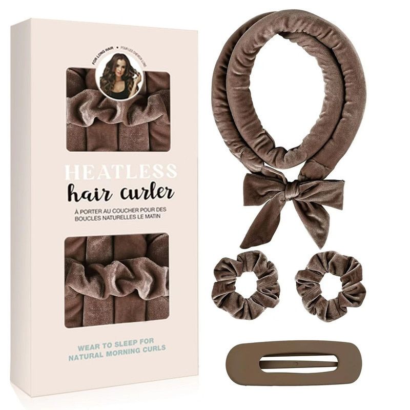 Kit pentru ondularea parului fara caldura, cu elastice si agrafe