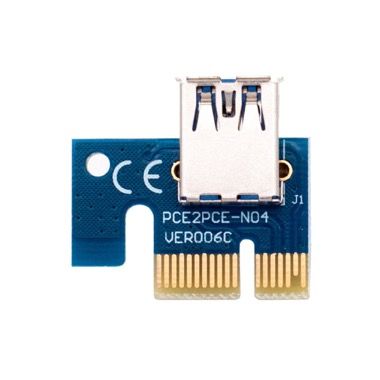 Kit riser card VER006C pentru minat, PCI-E 1X la 16X, cablu SATA la 6 pini si extensie USB 3.0 6