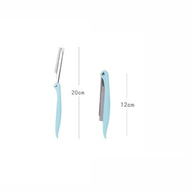 Lama trimmer pliabila tip briceag 57 mm cu 5 rezerve, pentru barba si mustata, turcoaz 3