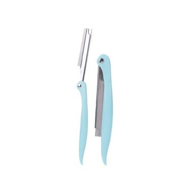 Lama trimmer pliabila tip briceag 57 mm cu 5 rezerve, pentru barba si mustata, turcoaz 6