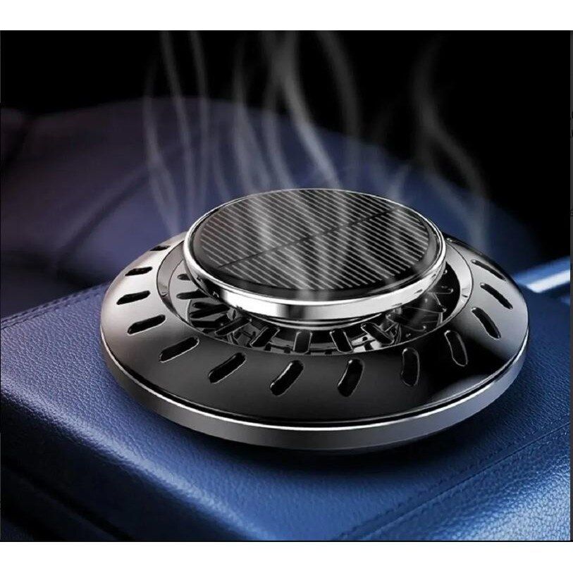 Odorizant auto cu incarcare solara, model minimalist, cu 2 esente, albastru 3