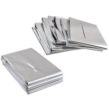 Patura izoterma de urgenta din aluminiu 210x130 cm, argintie, camping si supravietuire 2