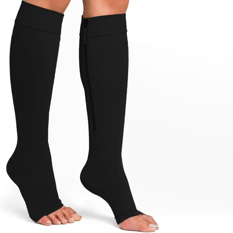 Șosete compresie fără degete, cu fermoar, Antidurere 9