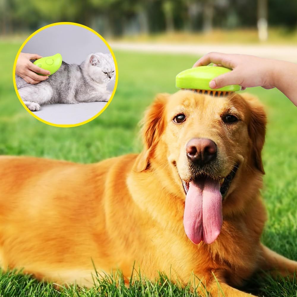 Perie animale Brushy-G cu abur si peri silicon, 3in1 2