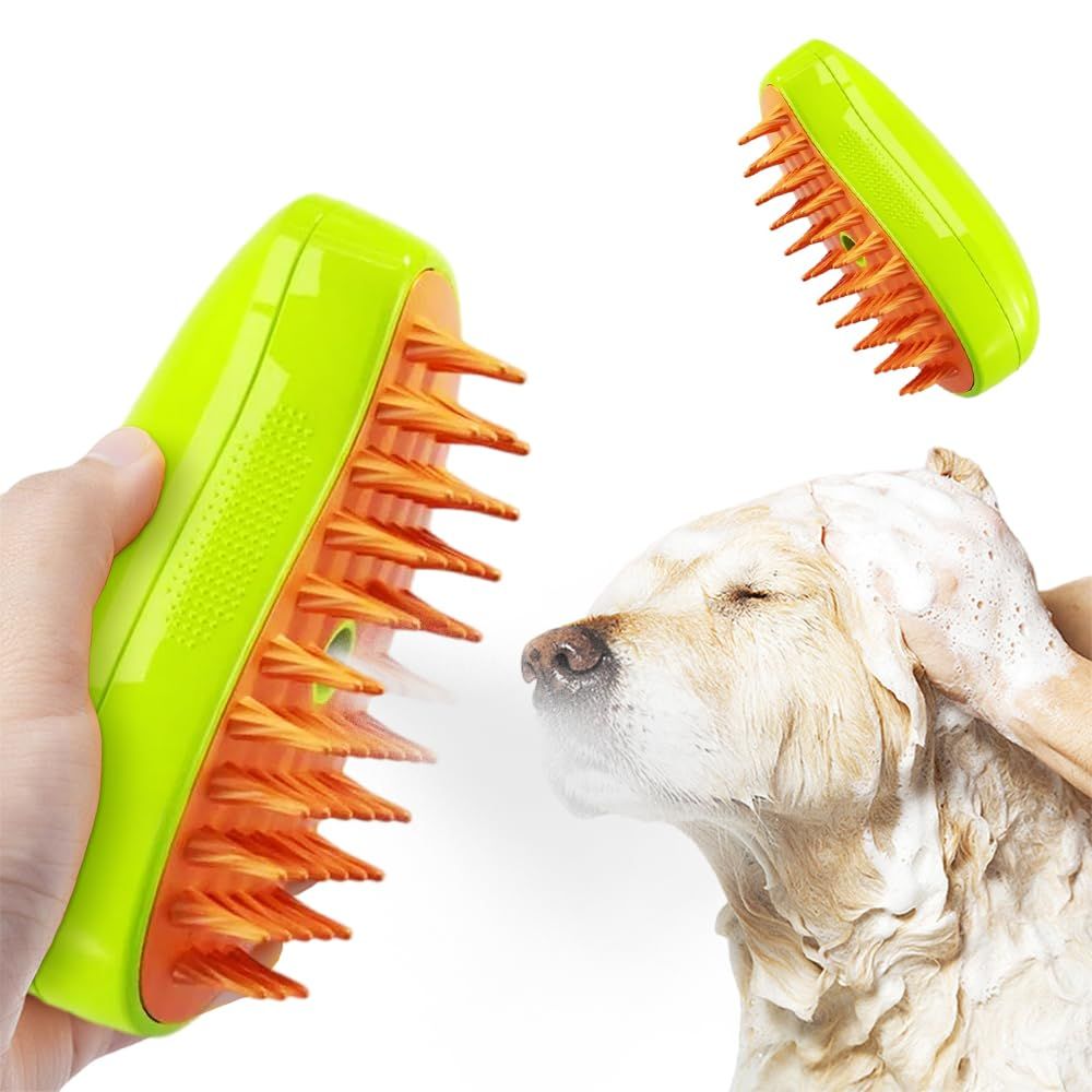 Perie animale Brushy-G cu abur si peri silicon, 3in1 4
