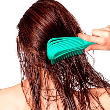 Perie de par flexibila pentru descurcare si netezire, verde 3