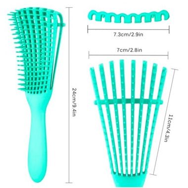 Perie de par flexibila pentru descurcare si netezire, verde 6