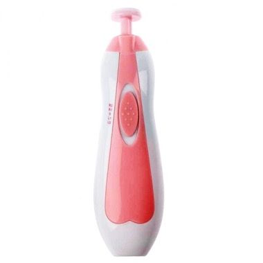 Pila electrica de unghii pentru bebelusi si copii, cu 6 capete si LED, roz 5