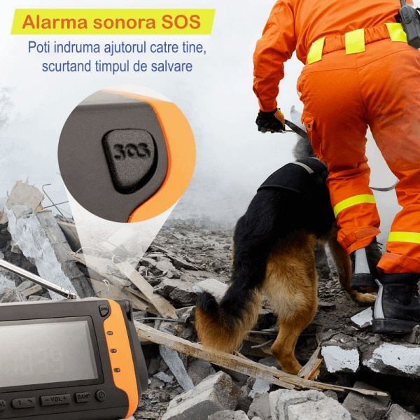 Radio de urgenta FM/AM cu lanterna LED, power bank 2000 mAh, incarcare solara si dinam, rosu 4