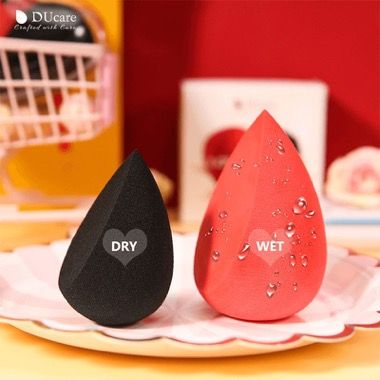 Set 2 aplicatoare tip beauty blender pentru fond de ten, cu latura plata 6