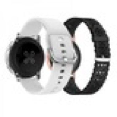 Set 2 curele 20 mm model dantela pentru Samsung Galaxy Watch si Huawei Watch GT, silicon, negru alb 3