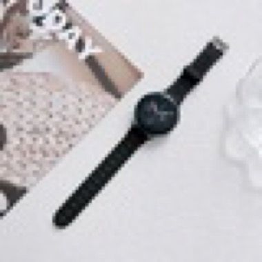 Set 2 curele 20 mm model dantela pentru Samsung Galaxy Watch si Huawei Watch GT, silicon, negru alb 5