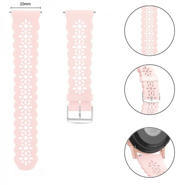 Set 2 curele 20 mm pentru Samsung Galaxy Watch si Huawei Watch GT, negru multicolor si bej 4