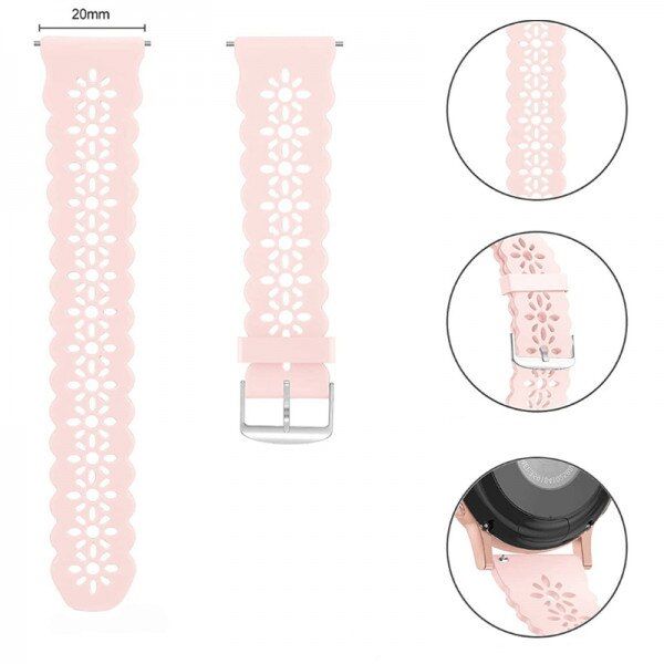Set 2 curele 20 mm pentru Samsung Galaxy Watch si Huawei Watch GT, crem multicolor si galben 4