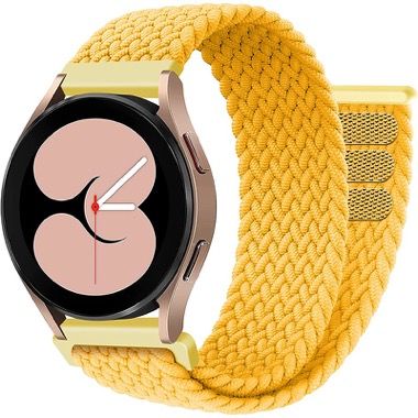 Set 2 curele 20 mm pentru Samsung Galaxy Watch si Huawei Watch GT, silicon si nylon, galben rosu 5