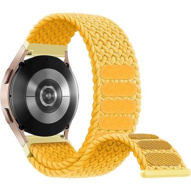 Set 2 curele 20 mm pentru Samsung Galaxy Watch si Huawei Watch GT, silicon si nylon, galben rosu 6
