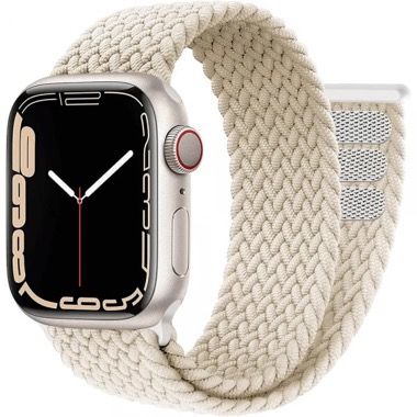 Set 2 curele nylon pentru Apple Watch 42-49 mm si Ultra, crem portocaliu 6