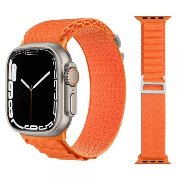 Set 2 curele nylon pentru Apple Watch 42-49 mm si Ultra, negru verde 4