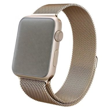 Set 2 curele pentru Apple Watch 38-41 mm, silicon si otel inoxidabil, auriu deschis si alb 4