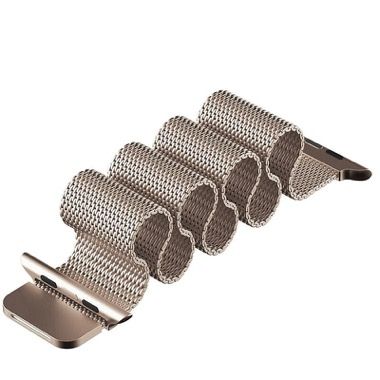 Set 2 curele pentru Apple Watch 38-41 mm, silicon si otel inoxidabil, auriu deschis si alb 5