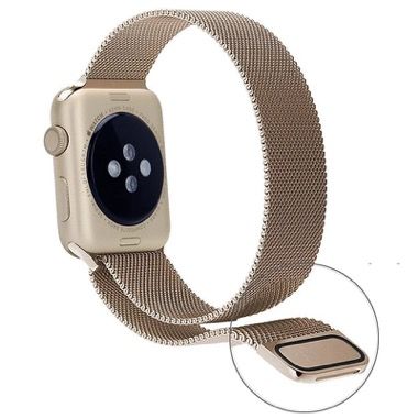 Set 2 curele pentru Apple Watch 38-41 mm, silicon si otel inoxidabil, auriu deschis si alb 6