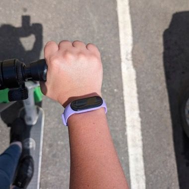Set 2 curele silicon Bermek si folie 3D pentru Xiaomi Mi Band 4, galben si mov 2