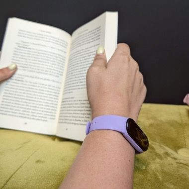 Set 2 curele silicon Bermek si folie 3D pentru Xiaomi Mi Band 4, galben si mov 4