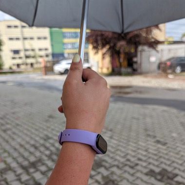 Set 2 curele silicon Bermek si folie 3D pentru Xiaomi Mi Band 6, galben si mov 3