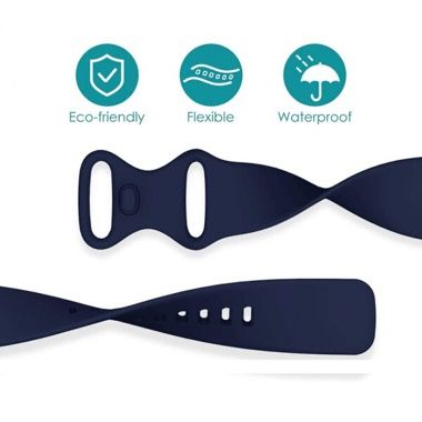 Set 2 curele silicon pentru Fitbit Versa 3 si Fitbit Sense, albastru, negru 4