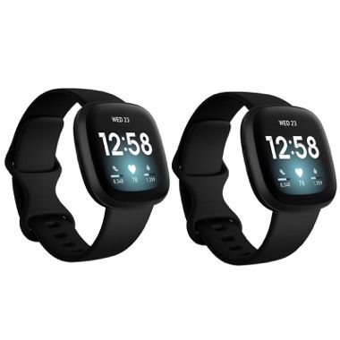 Set 2 curele silicon pentru Fitbit Versa 3 si Fitbit Sense, albastru, negru 6