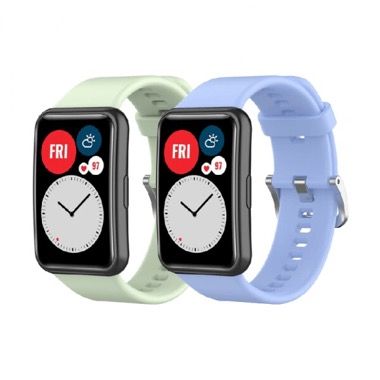Set 2 curele silicon pentru Huawei Watch Fit, verde, albastru 4