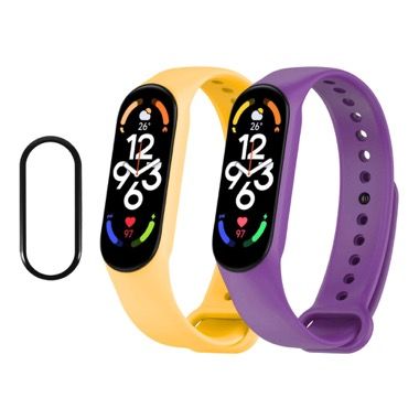 Set 2 curele silicon pentru Xiaomi Mi Band 7, culoare foto-sensibila, transparent si transparent-roz 8