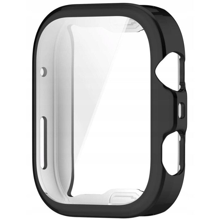 Set 2 huse de protectie ecran pentru Huawei Watch Fit 2, rama sticla si rama silicon, negru si argintiu 3