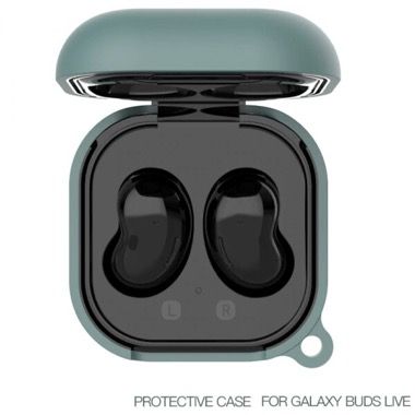 Set 2 huse silicon cu carlig pentru Samsung Galaxy Buds Live, negru si verde 4