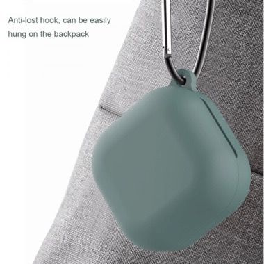 Set 2 huse silicon cu carlig pentru Samsung Galaxy Buds Live, negru si verde 5