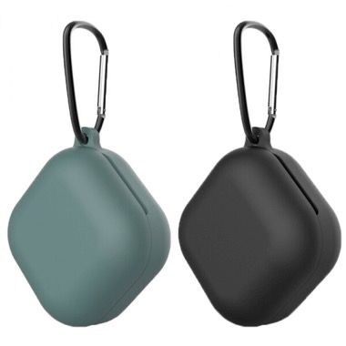 Set 2 huse silicon cu carlig pentru Samsung Galaxy Buds Live, negru si verde 7