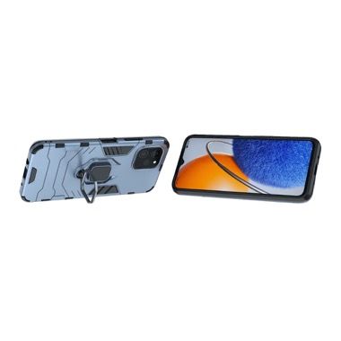 Set 2 in 1 husa antisoc cu inel si folie sticla ceramica pentru Huawei Nova Y61 4G, albastru inchis 3